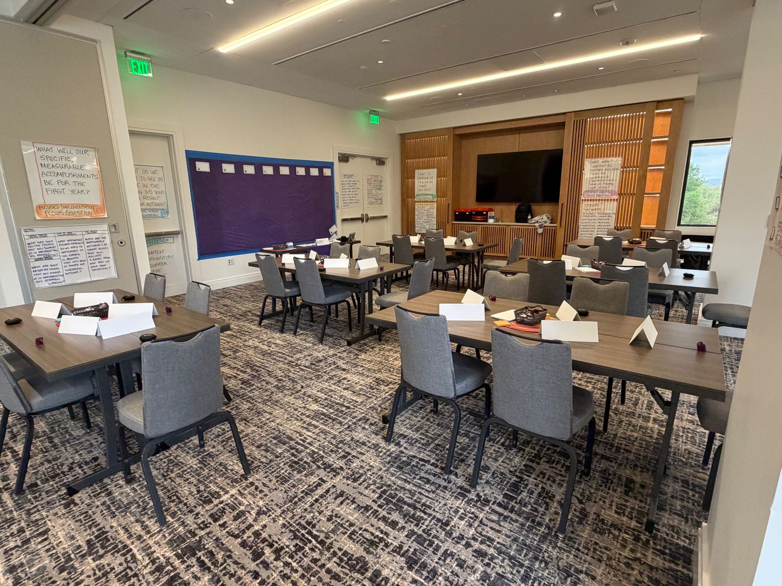 room set up for strategic planning session