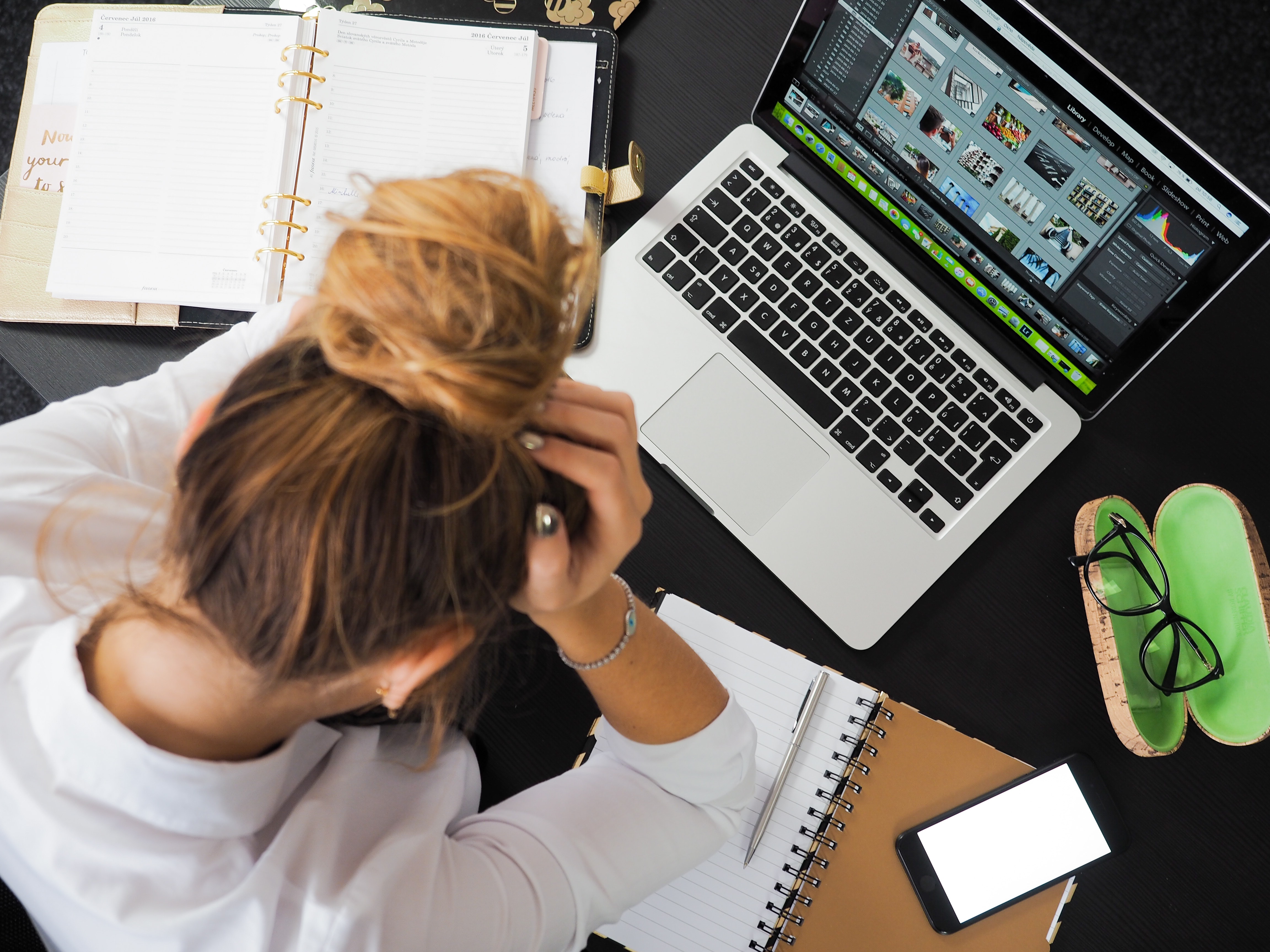 Woman Stressed at Computer