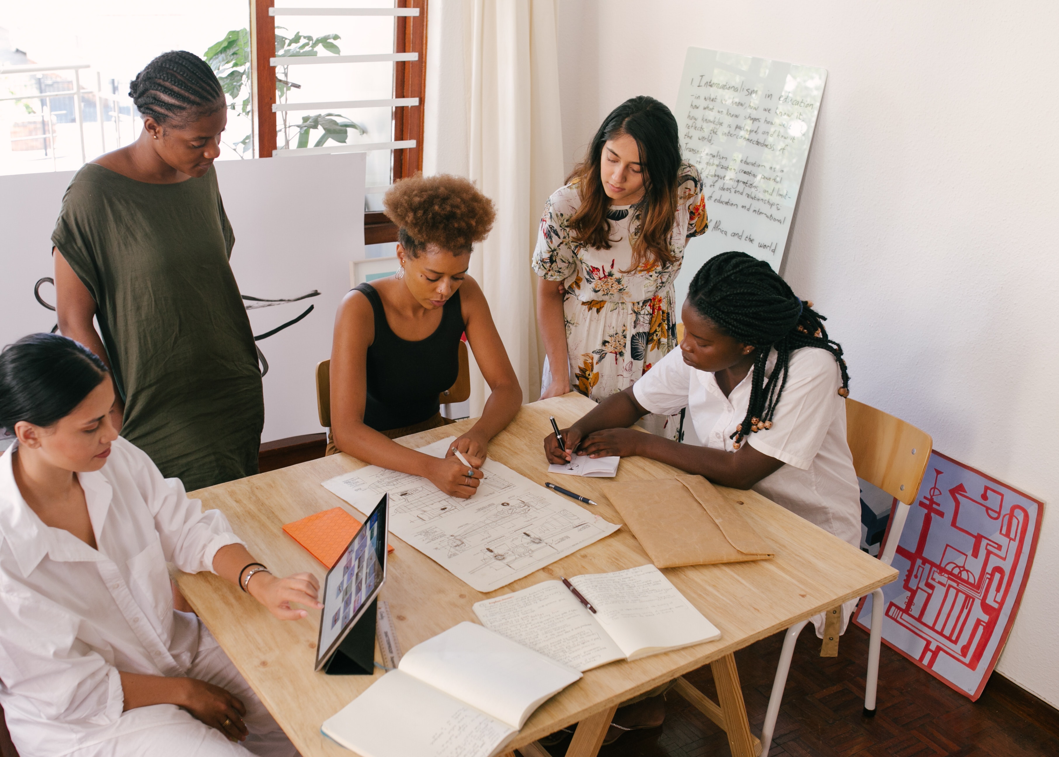 women at a meeting